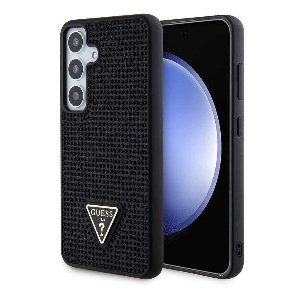 Hülle für Samsung Galaxy S24+ S926, Guess, Rhinestone Triangle Logo, Schwarz
