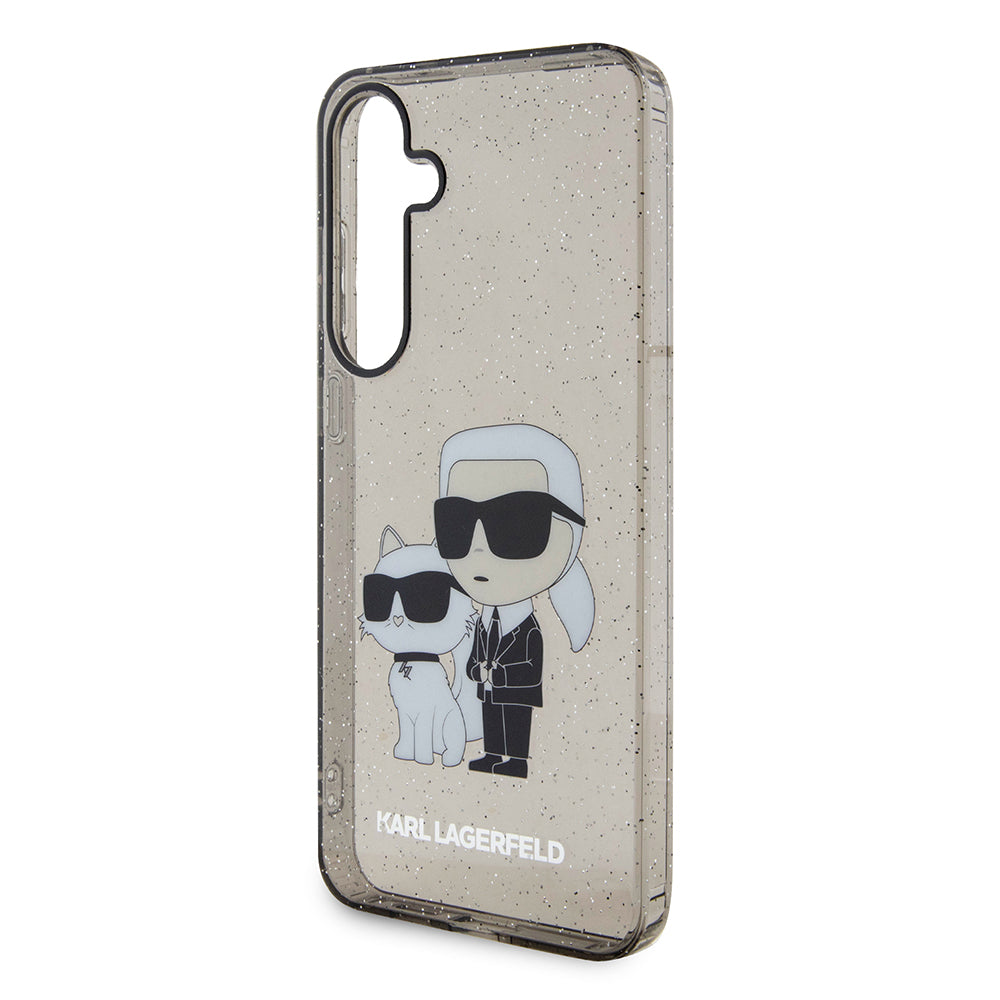 Case for Samsung Galaxy S24+ S926, Karl Lagerfeld, Glitter Karl & Choupette, Transparent Black