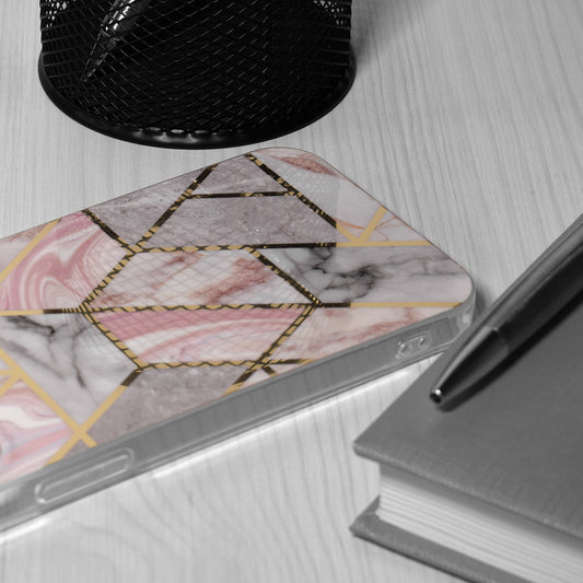 Hülle für Samsung Galaxy S24+ S926, Techsuit, Marble, Rosa