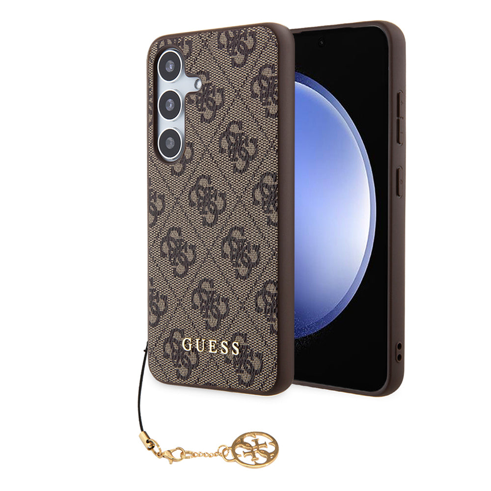 Hülle für Samsung Galaxy S24 S921, Guess, 4G Charm, Braun