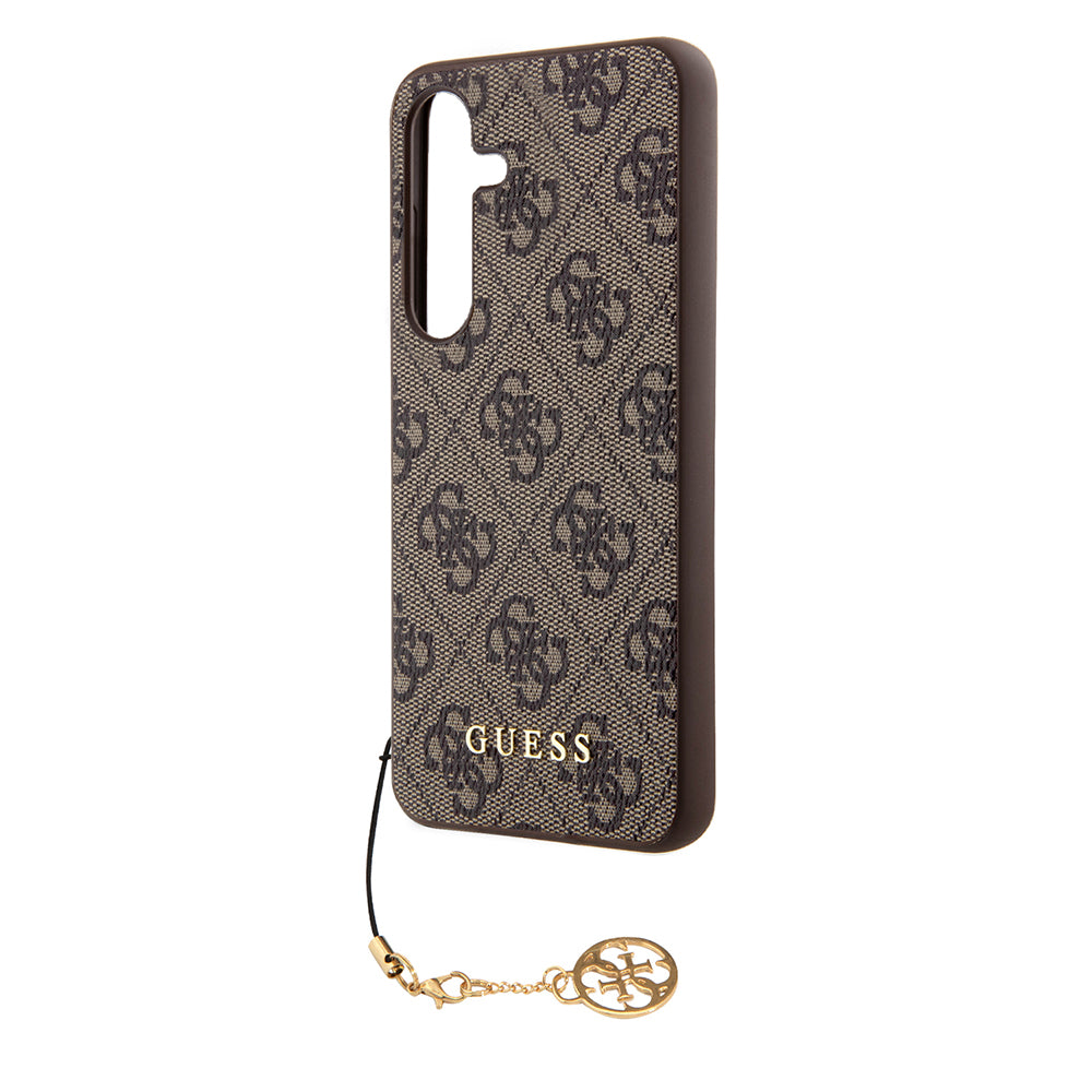 Hülle für Samsung Galaxy S24 S921, Guess, 4G Charm, Braun