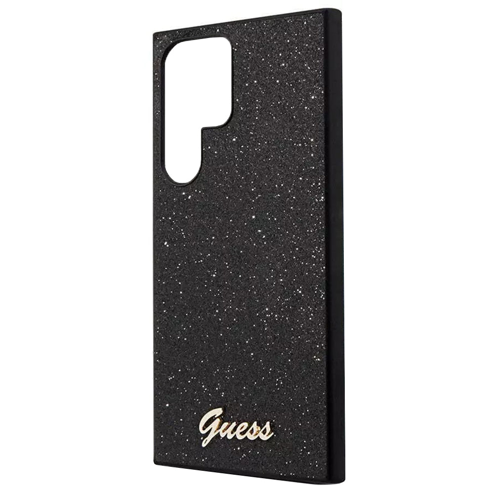Hülle für Samsung Galaxy S24 Ultra S928, Guess, Glitter Script, Schwarz