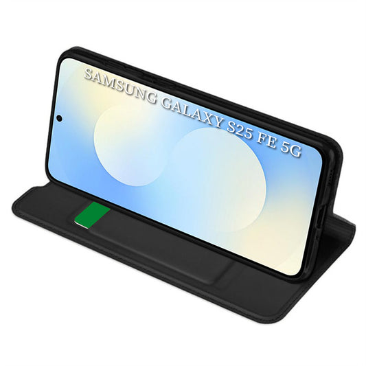 Hülle für Samsung Galaxy S25 FE, Techsuit, Magskin Book, Schwarz