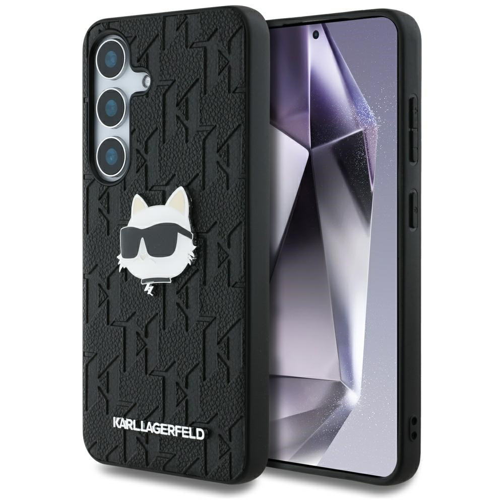 Hülle für Samsung Galaxy S25+ S936, Karl Lagerfeld, Monogram Choupette's Head, Schwarz