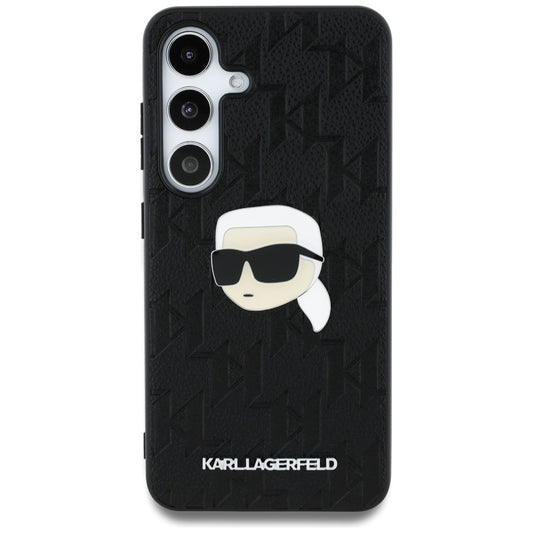 Hülle für Samsung Galaxy S25 S931, Karl Lagerfeld, Monogram Karl's Head, Schwarz