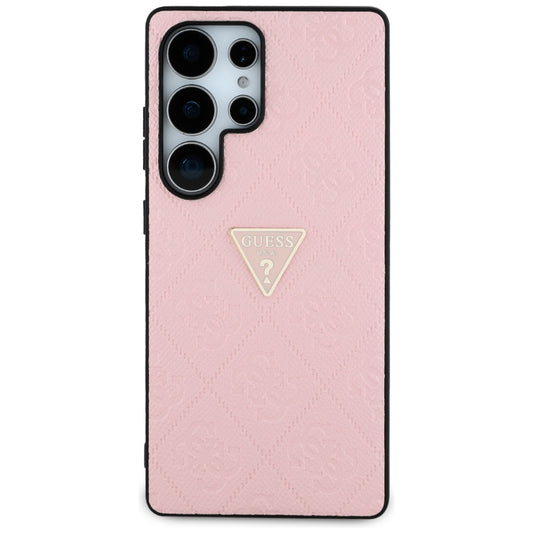 Hülle für Samsung Galaxy S25 Ultra S938, Guess, Grained Hot Stamp 4G Triangle, Rosa