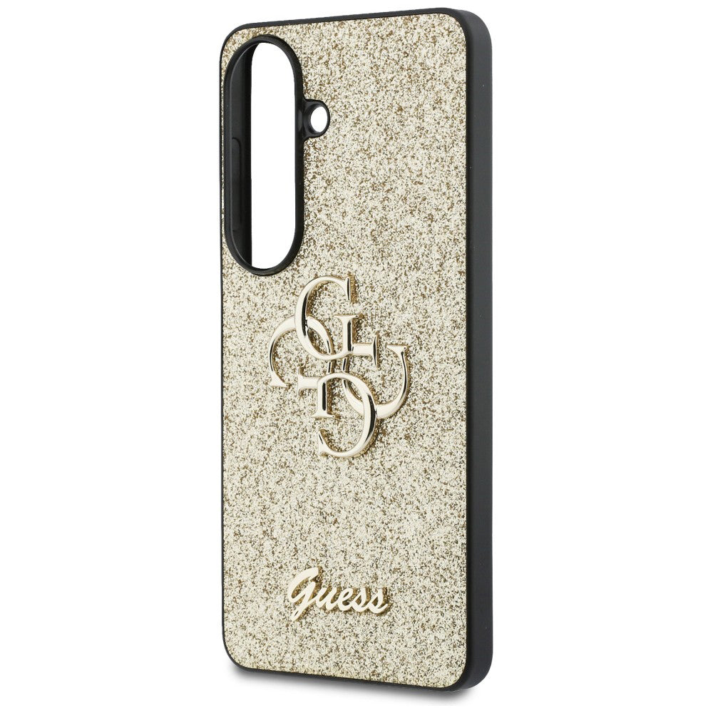 Hülle für Samsung Galaxy S26 S942, Guess, Fixed Glitter Big 4G Metal Frame, Gold