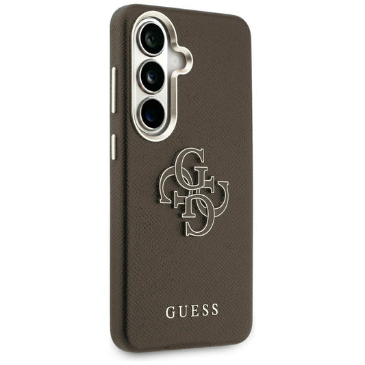 Hülle für Samsung Galaxy S26 S942, Guess, 4G Geprägtes Großes und Klassisches Logo, Braun