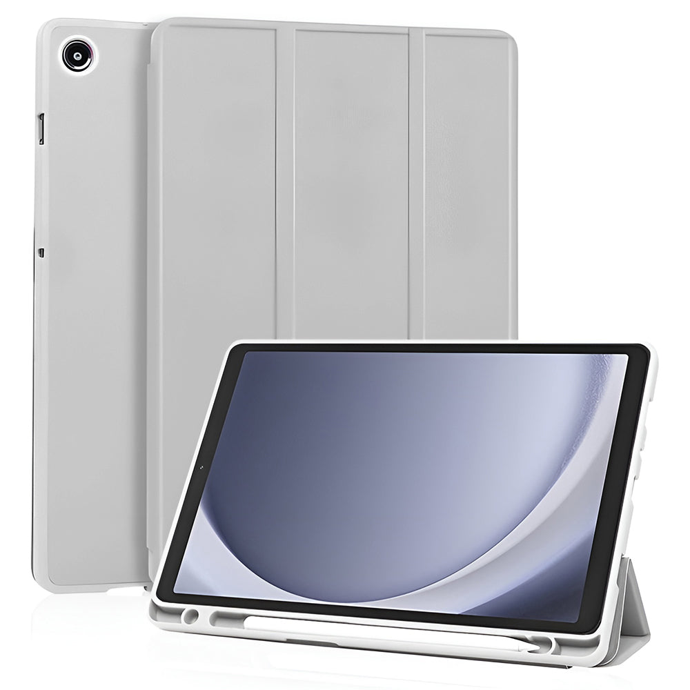 Hülle für Samsung Galaxy Tab A11 / Tab A9, Techsuit, Flex Trifold Neues Modell, Grau