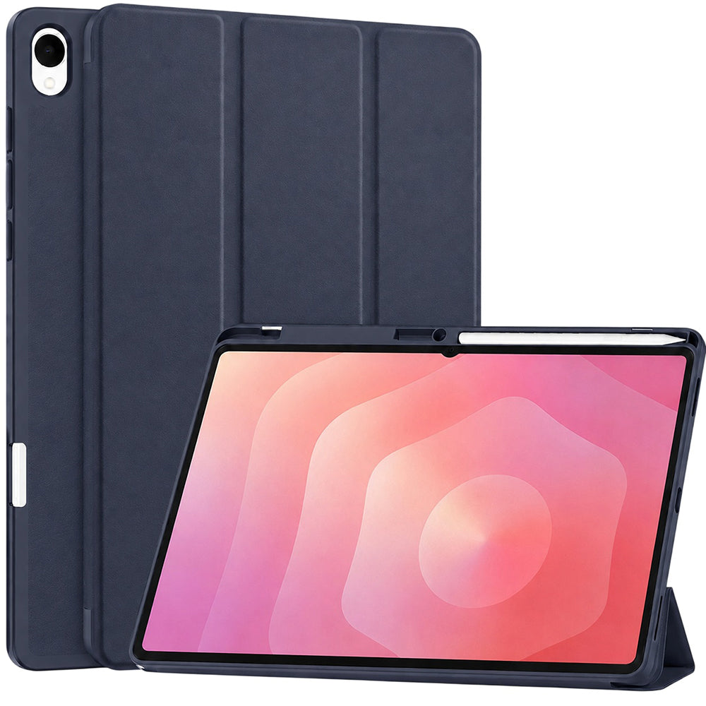 Hülle für Samsung Galaxy Tab S12 Plus, Techsuit, Flex Trifold, Dunkelblau