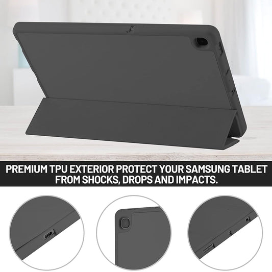 Hülle für Samsung Galaxy Tab S6 Lite (2024) / Tab S6 Lite (2022) / Tab S6 Lite (2020), Techsuit, Flex Trifold, Schwarz