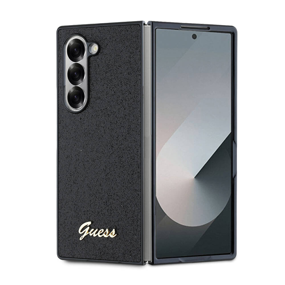 Case for Samsung Galaxy Z Fold6 F956, Guess, Glitter Script, Black