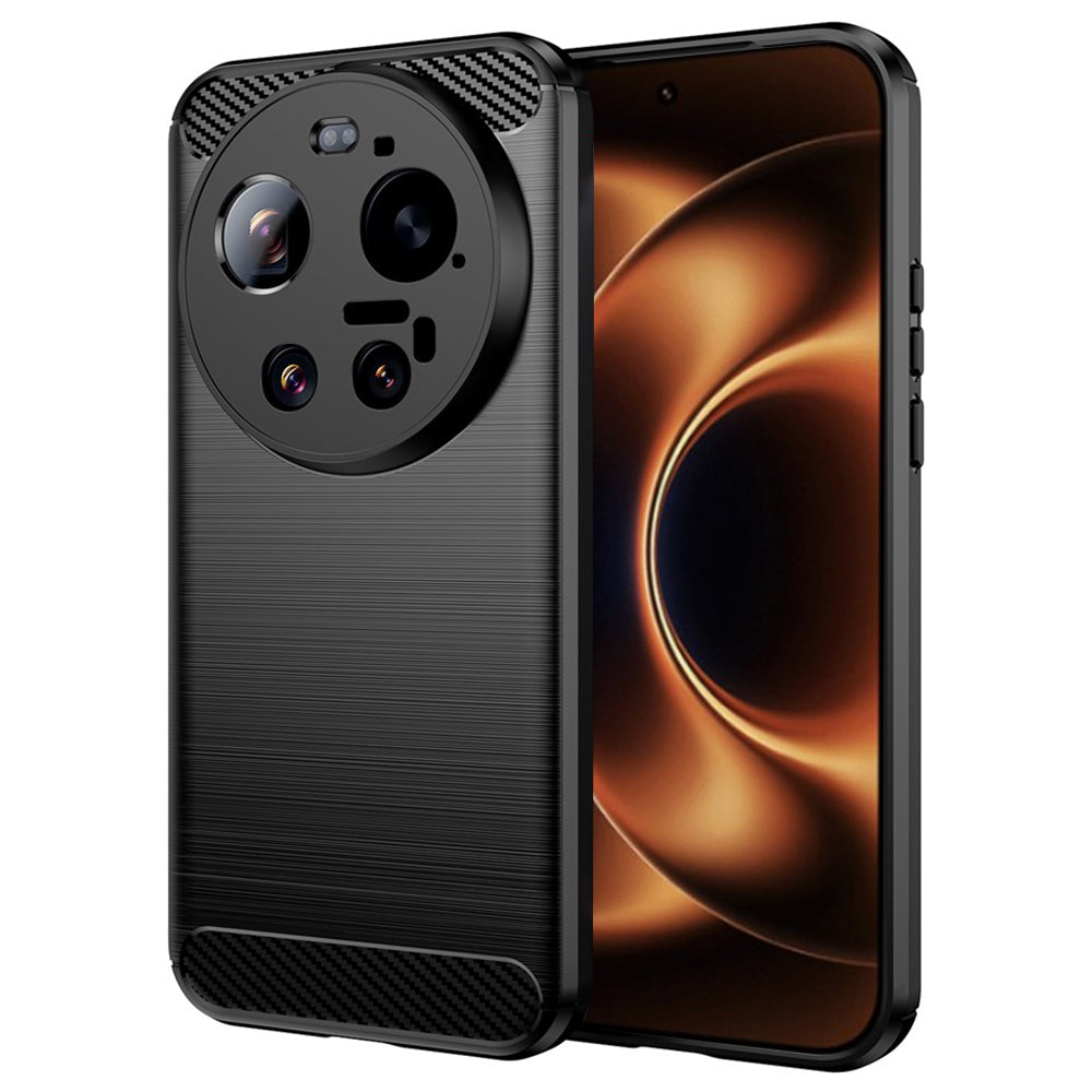 Hülle für Xiaomi 17 Ultra, Techsuit, Carbon, Schwarz