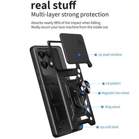 Hülle für Xiaomi Poco F6 Pro, Techsuit, CamShield, Blau