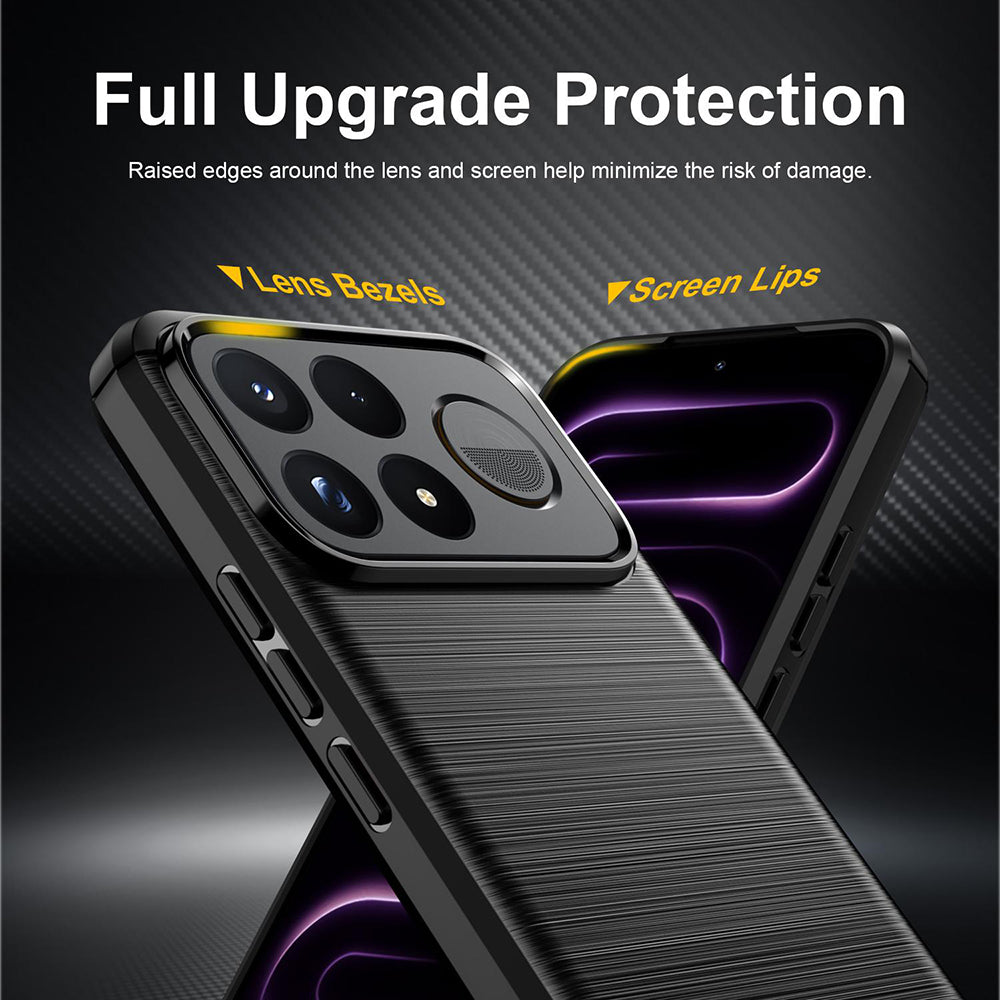 Hülle für Xiaomi Poco F9 Pro, Techsuit, Carbon, Schwarz