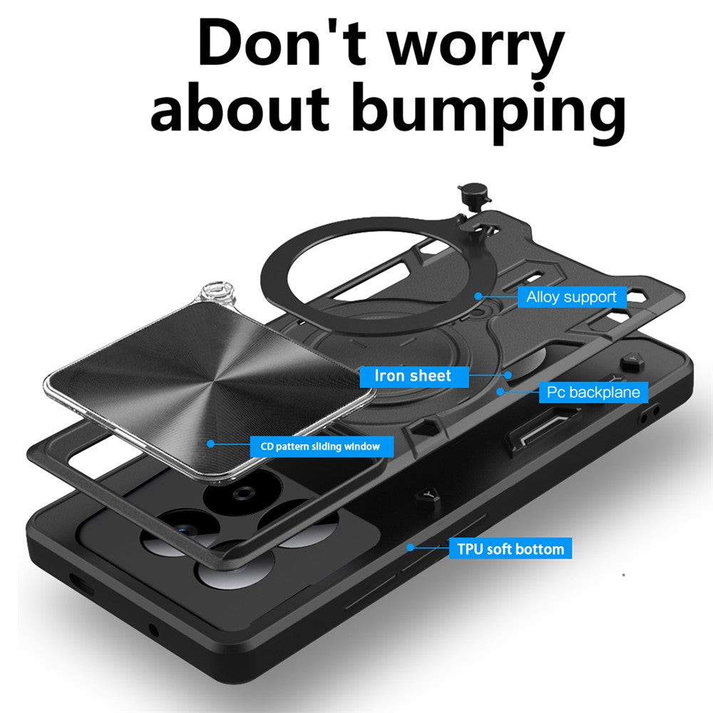 Hülle für Xiaomi Poco M8 Pro / Redmi Note 15 Pro+ 5G, Techsuit, CamGuard Pro, Schwarz