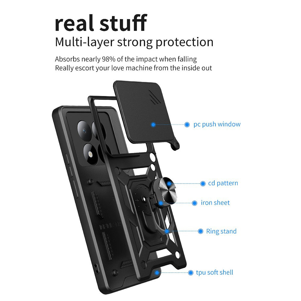 Hülle für Xiaomi Poco M8 Pro / Redmi Note 15 Pro+ 5G, Techsuit, CamShield, Schwarz