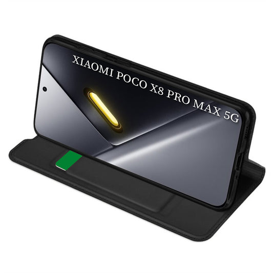 Hülle für Xiaomi Poco X8 Pro Max, Techsuit, Magskin Book, Schwarz