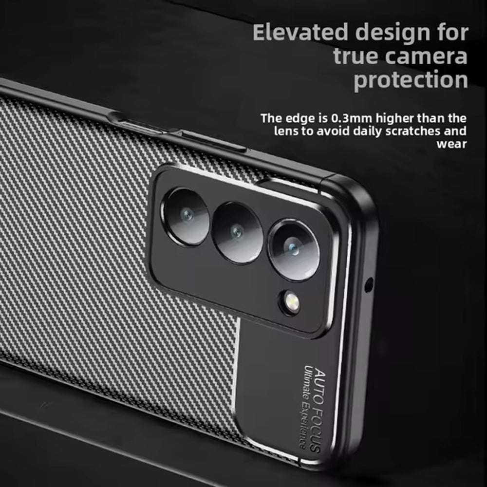 Hülle für Xiaomi Redmi 15 5G / 15 4G, Techsuit, CarbonFiber, Schwarz
