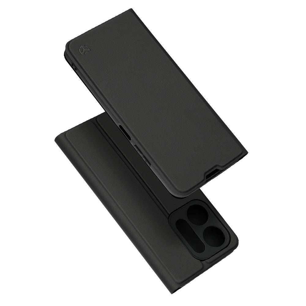 Hülle für Xiaomi Redmi 17C 5G, Techsuit, Magskin Book, Schwarz