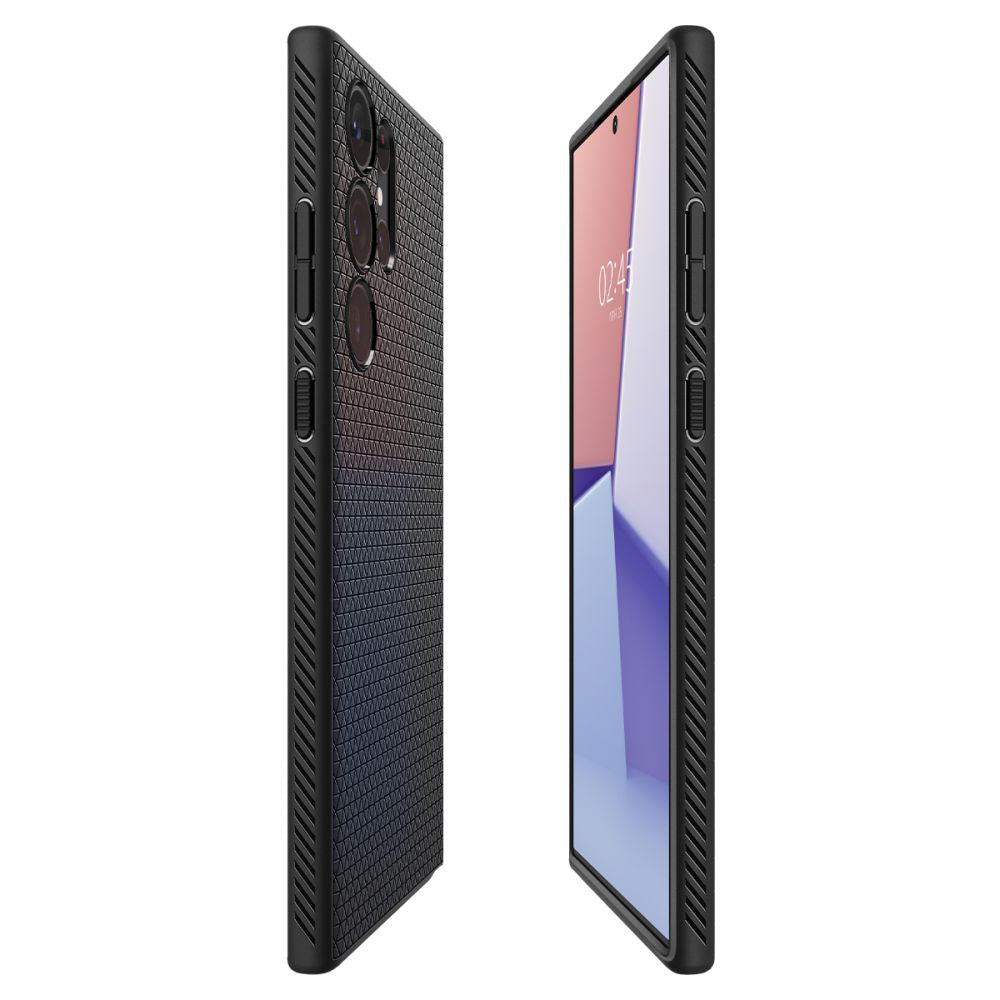 Case for Samsung Galaxy S23 Ultra S918, Spigen, Liquid Air, Matte Black ACS05614