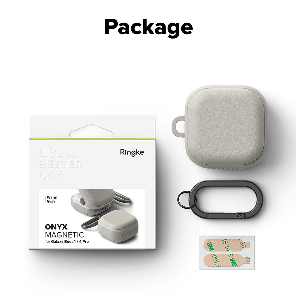Ringke Onyx Magnetic Hülle für Samsung Galaxy Buds4 / Buds4 Pro, Grau