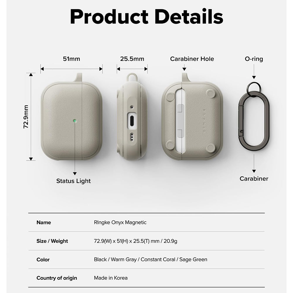 Ringke Onyx Magnetic Hülle für Apple AirPods Pro 3, Grau