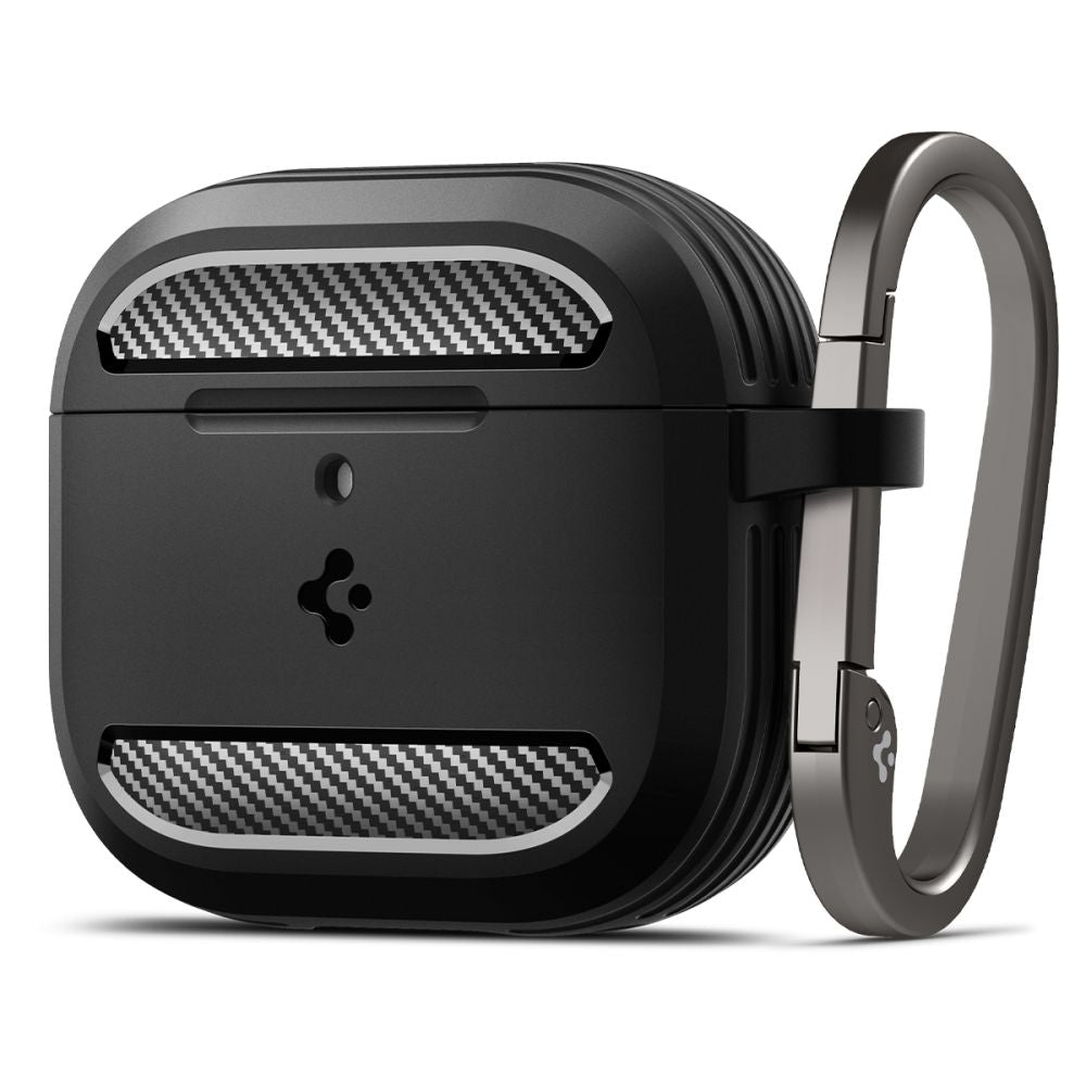Spigen Rugged Armor Hülle für Apple AirPods 4, Mattschwarz