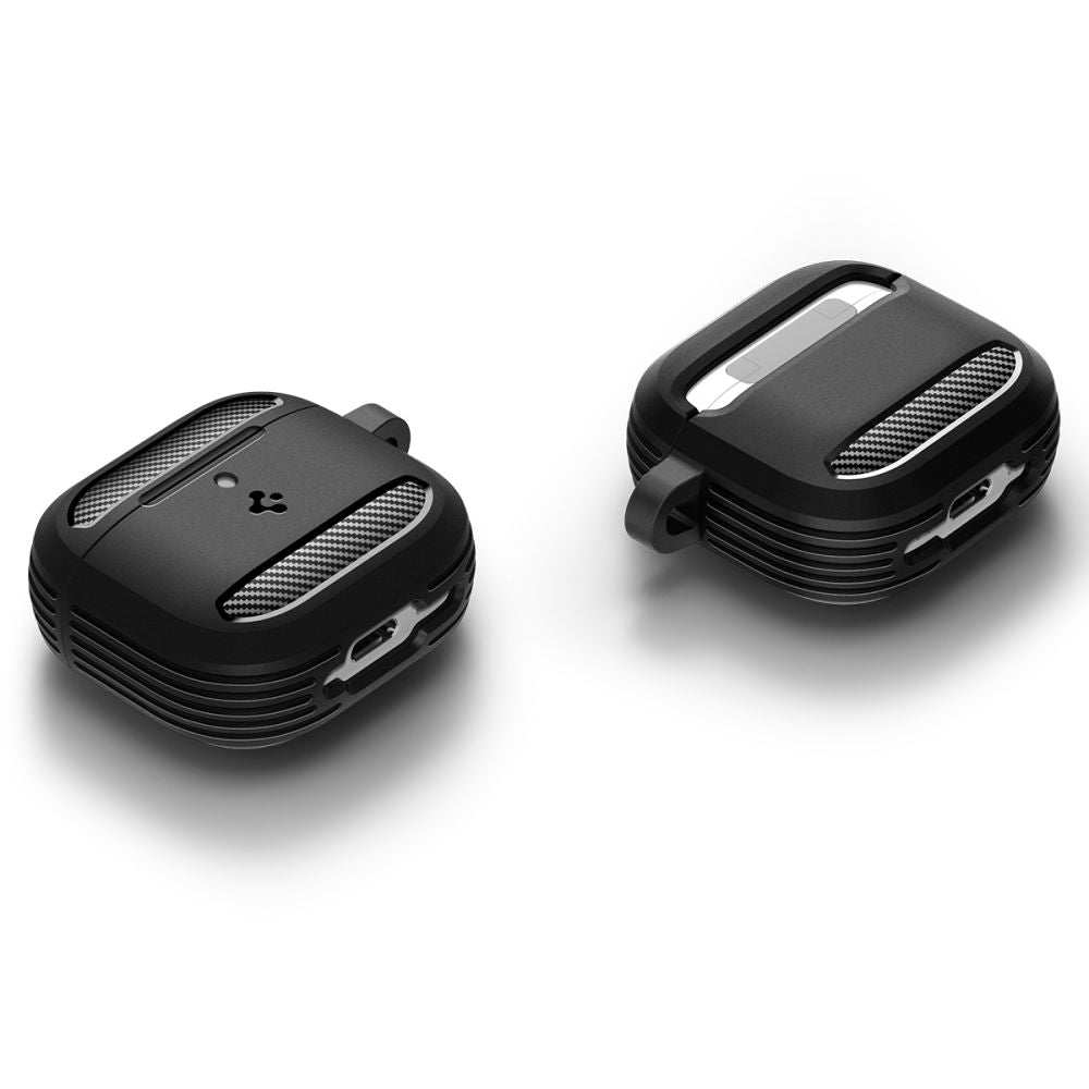 Spigen Rugged Armor Hülle für Apple AirPods 4, Mattschwarz
