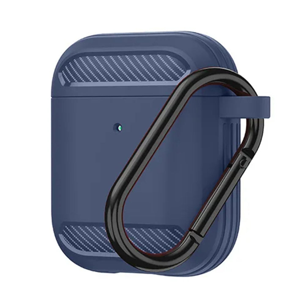 Techsuit Carbon Hülle für Apple AirPods Gen 2 / Gen 1, Marineblau