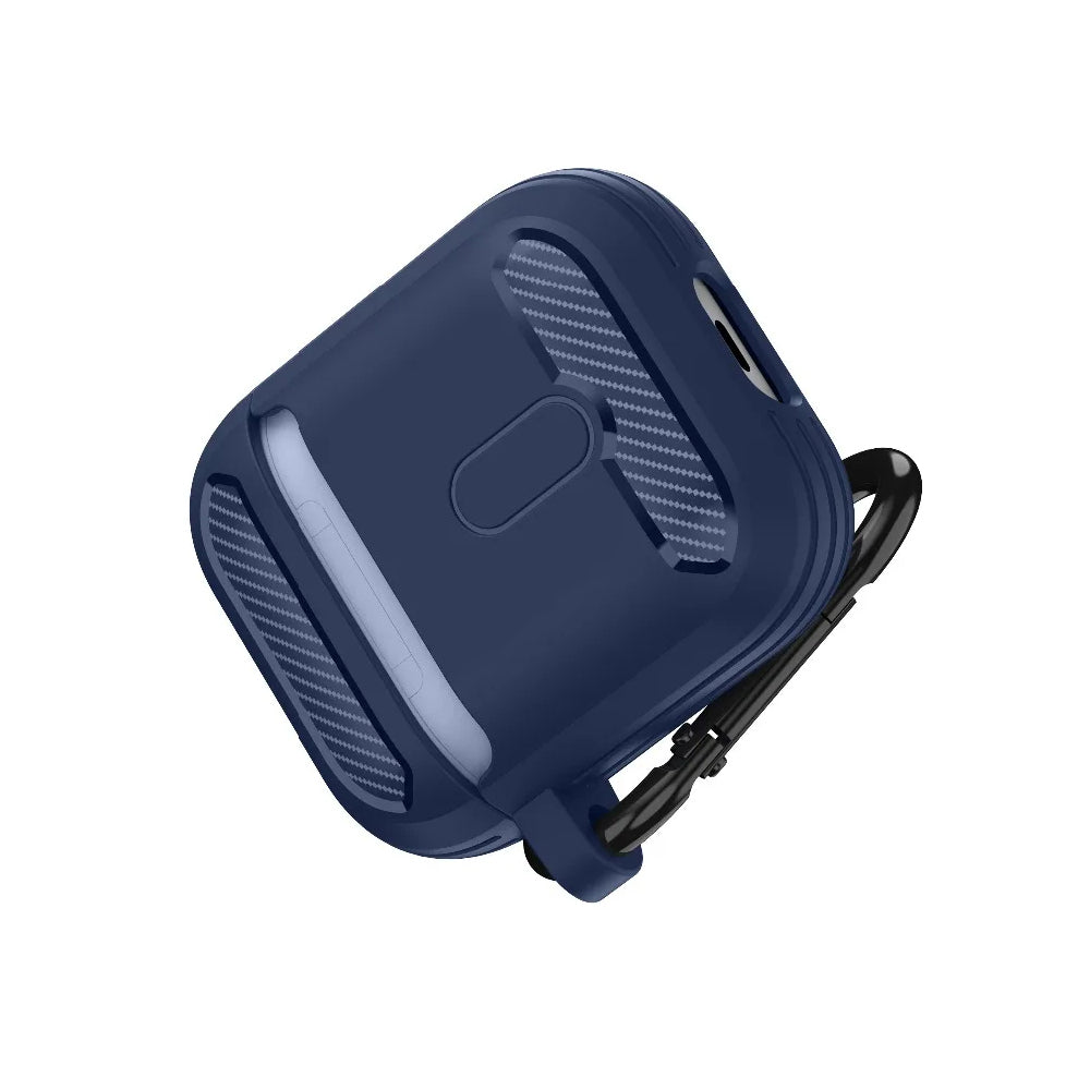 Techsuit Carbon Hülle für Apple AirPods Gen 2 / Gen 1, Marineblau