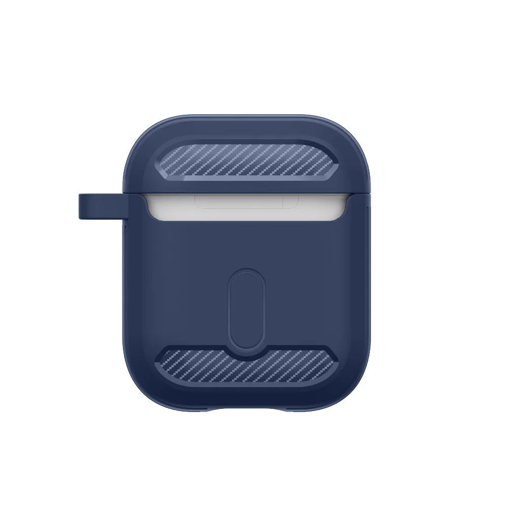 Techsuit Carbon Hülle für Apple AirPods Gen 2 / Gen 1, Marineblau