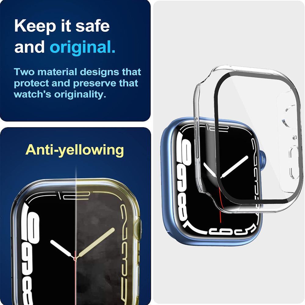 Techsuit Defense360 Pro Hülle für Apple Watch 7 41mm Serie, Transparent