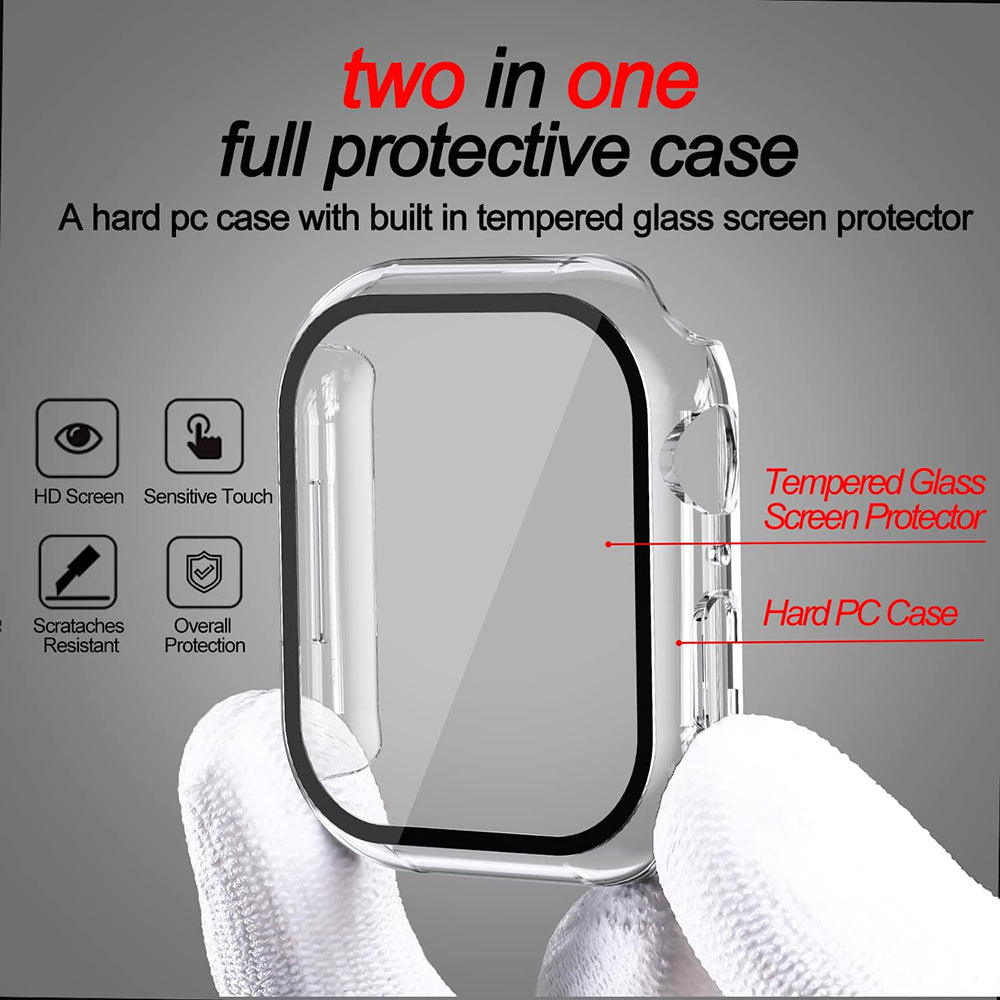 Techsuit Defense360 Pro Hülle für Apple Watch 7 41mm Serie, Transparent