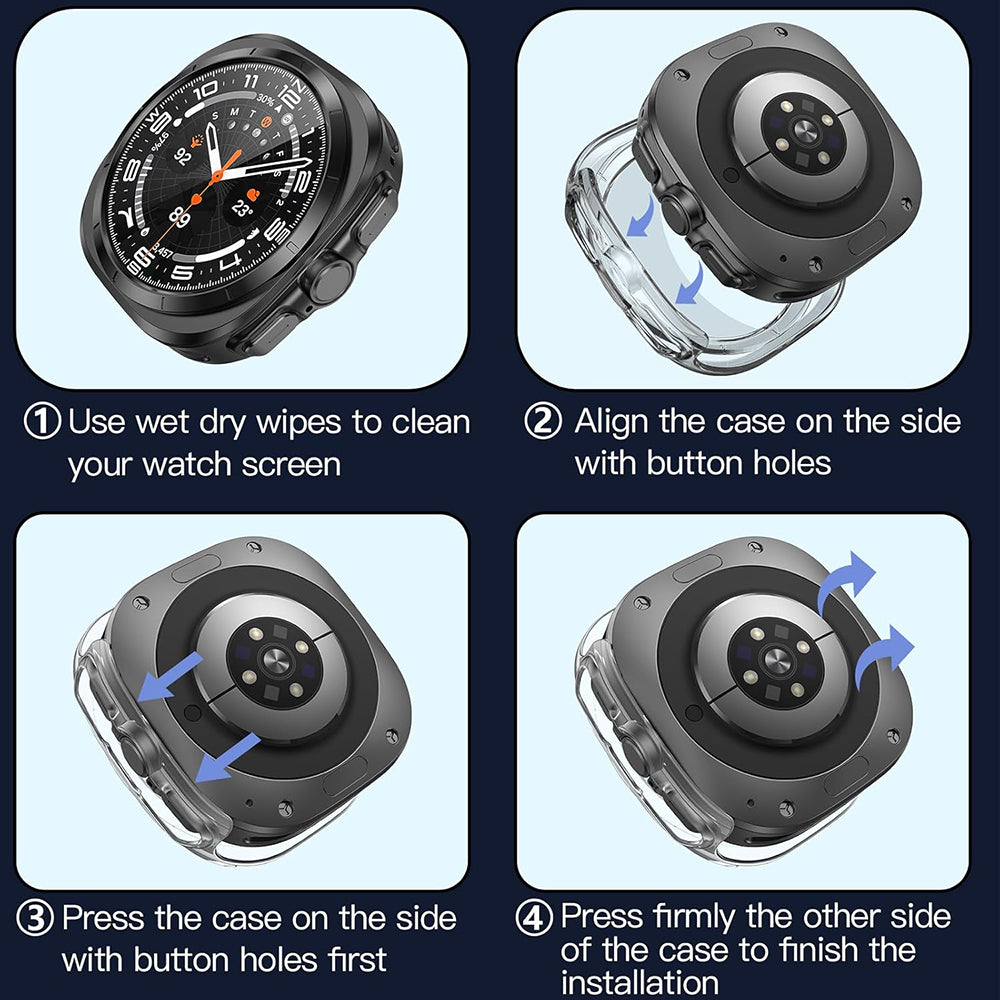 Techsuit Defense360 Pro Hülle für Samsung Galaxy Watch Ultra, Transparent