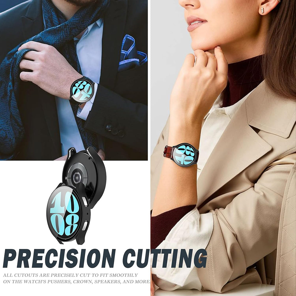 Techsuit Defense360 Pro Hülle für Samsung Galaxy Watch6 44mm, Schwarz