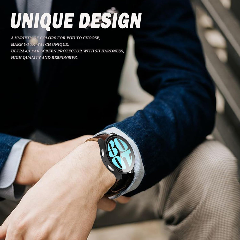 Techsuit Defense360 Pro Hülle für Samsung Galaxy Watch6 44mm, Schwarz