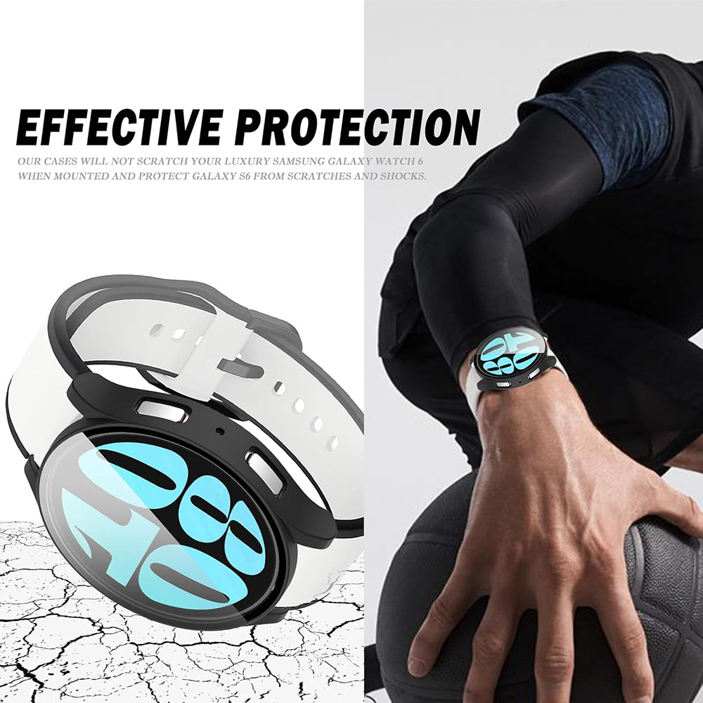 Techsuit Defense360 Pro Hülle für Samsung Galaxy Watch6 44mm, Schwarz