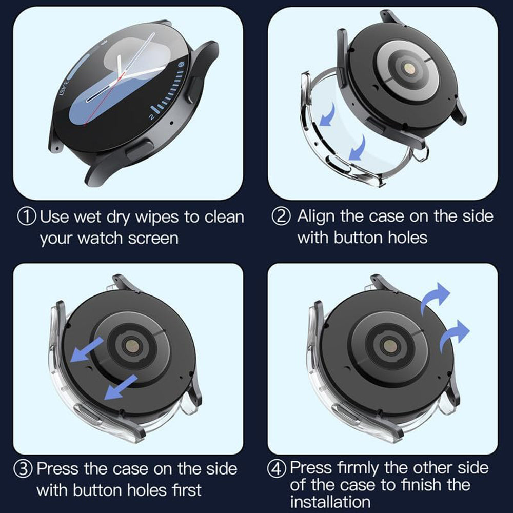 Techsuit Defense360 Pro Case for Samsung Galaxy Watch7 44mm, Transparent