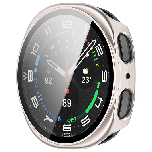 Techsuit Defense360 Pro Case for Samsung Galaxy Watch8 44mm, Pearl Silver