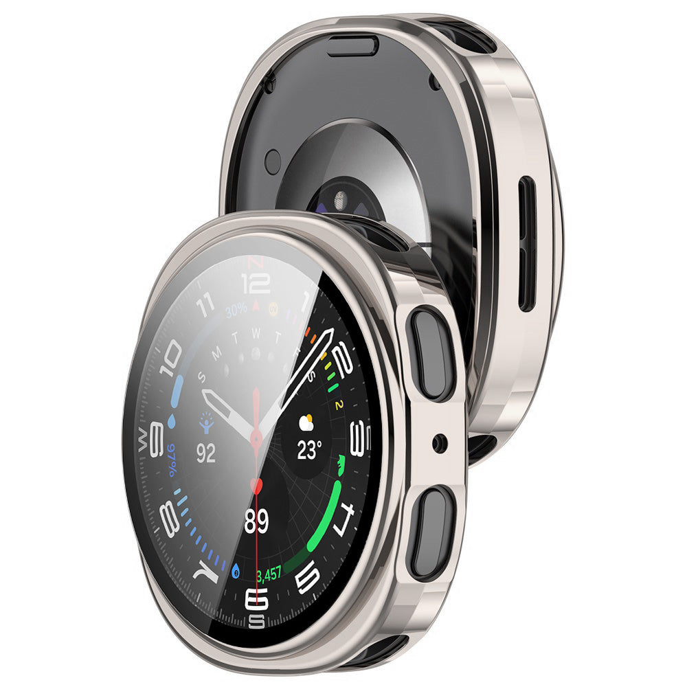 Techsuit Defense360 Pro Hülle für Samsung Galaxy Watch9 / Watch8 44mm, Perlmutt-Silber