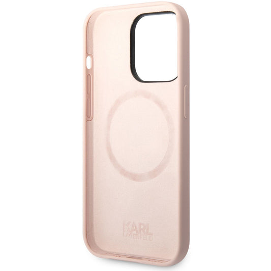 MagSafe Hülle für Apple iPhone 14 Pro, Karl Lagerfeld, Silicone Karl Head, Rosa