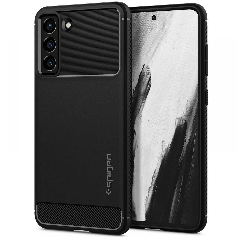 Spigen Rugged Armor Hülle für Samsung Galaxy S21 FE 5G | Schwarz | TPU