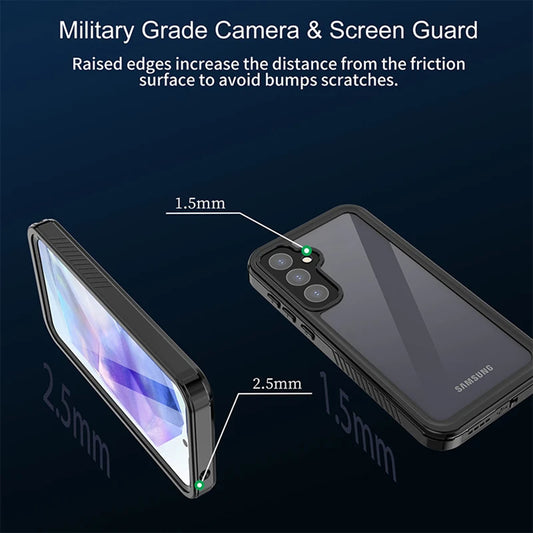 Wasserdichte Hülle für Samsung Galaxy A55 5G A556, ShellBox, Schwarz