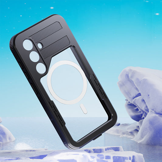 Wasserdichte Hülle für Samsung Galaxy S24 S921, ShellBox, Schwarz