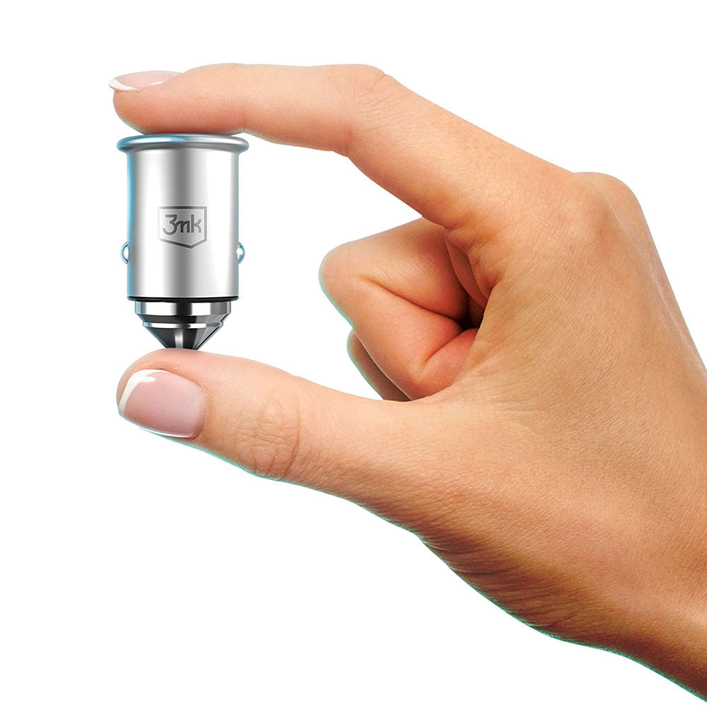 Autoladegerät 3MK Hyper, 45W, 3A, 1 x USB-A - 1 x USB-C, Silber