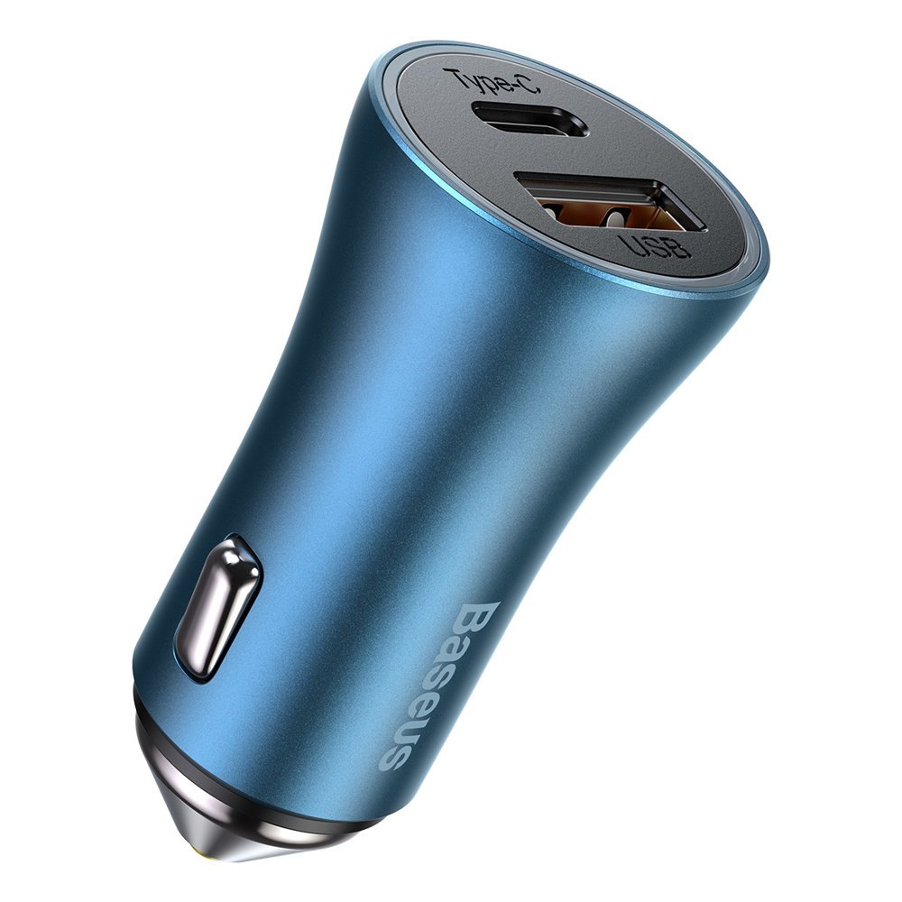 Baseus Golden Contactor KFZ-Ladegerät 40W | 1x USB-A & 1x USB-C | Dunkelblau