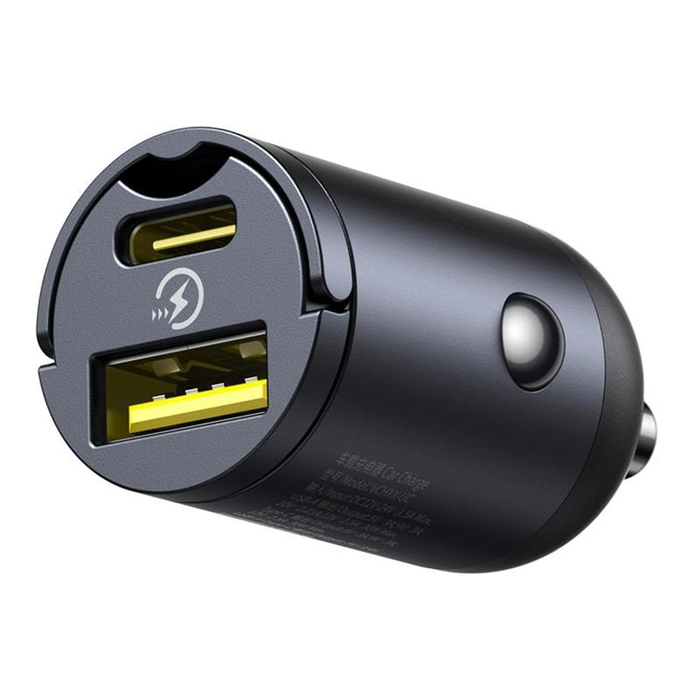 Baseus Tiny Star Car Charger, 30W, 3A, 1 x USB-A - 1 x USB-C, Black C00035001121-02