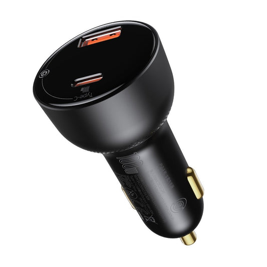 Auto-Ladegerät mit USB-C Kabel Baseus Superme, 100W, 5A, 1 x USB-A - 1 x USB-C, Schwarz TZCCZX-01