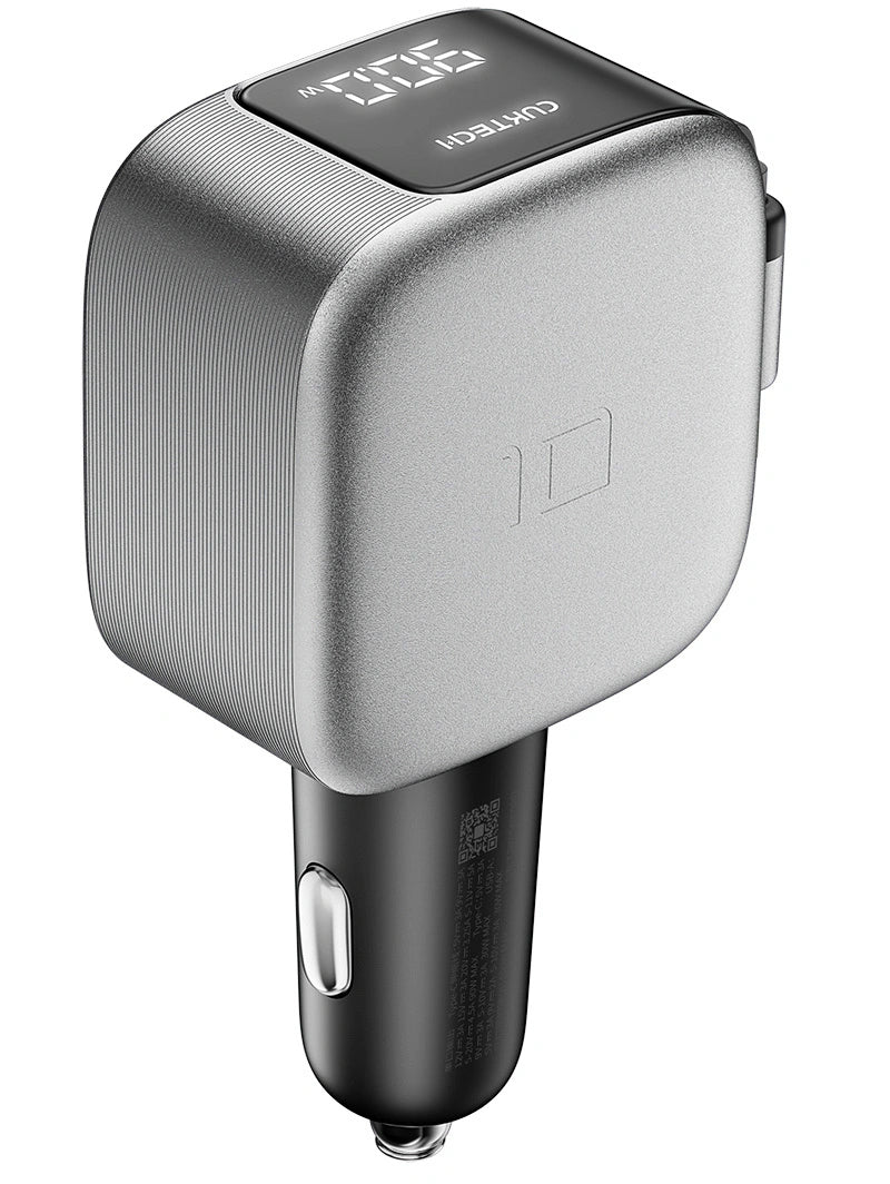 Auto-Ladegerät mit USB-C-Kabel Cuktech CC903P Display, 100W, 5A, 1 x USB-A - 1 x USB-C, Grau